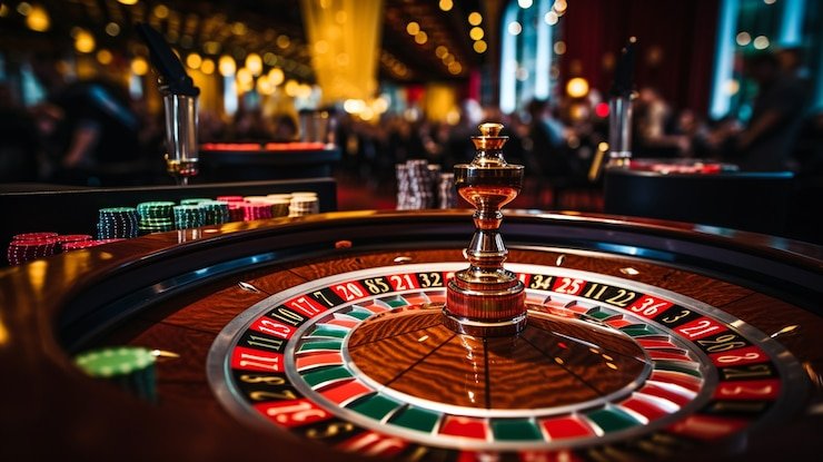 Studio dealer langsung dengan setup multi-kamera untuk permainan roulette